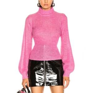 Nicholas Blouson Sleeve Sweater Pink Mohair Intermix Loose Knit Boho Size S